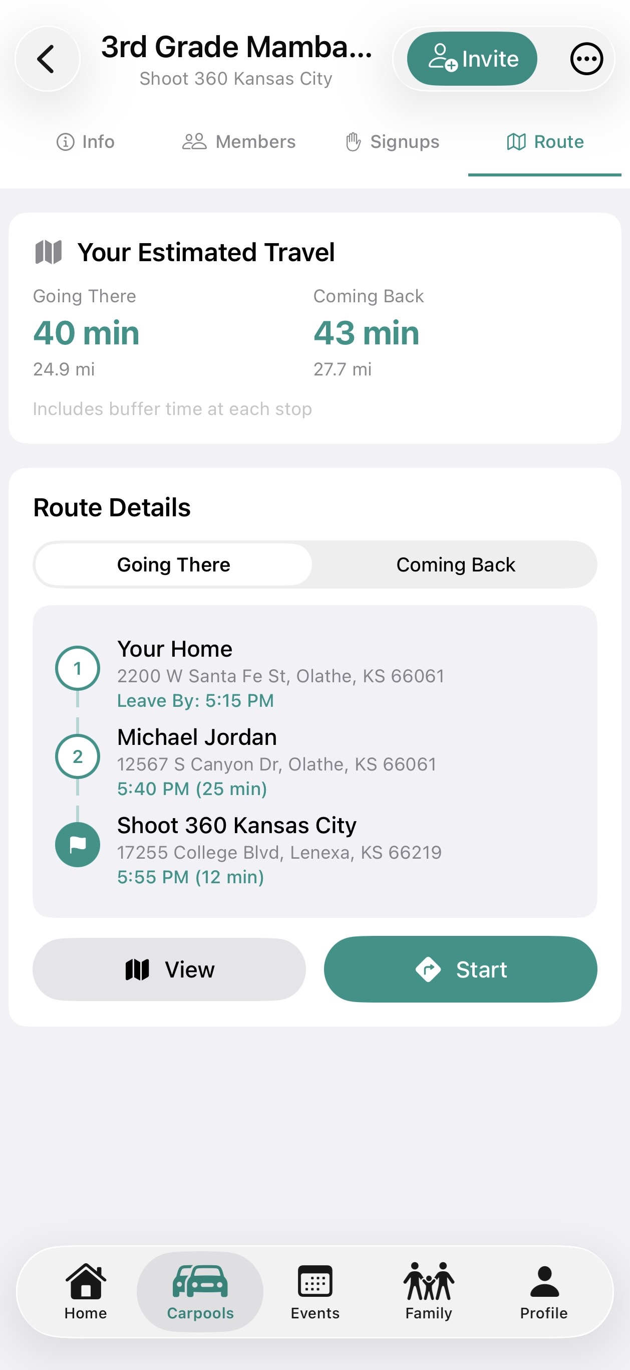 Carpool detail